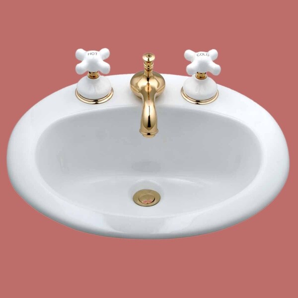 Shop White Vitreous China Bathroom Dropin Vessel Sink Glossy With